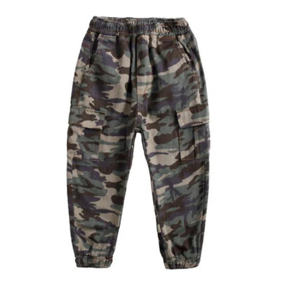 Stylish and Comfortable Army Green Kids' Pants for Spring & Autumn - Steffashion