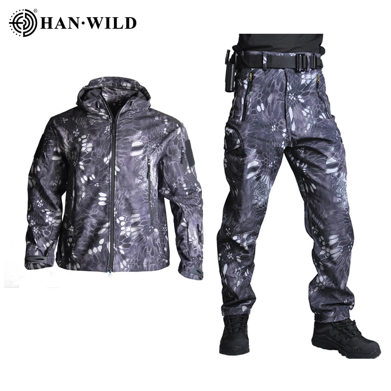 Title: HAN WILD Army Camouflage Jacket and Pants Set | Tactical Outdoor Gear for Men - Steffashion