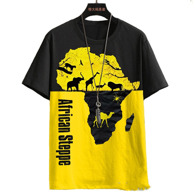 Hip-hop Short-sleeved T-shirt Male Large Size Loose Summer Clothes