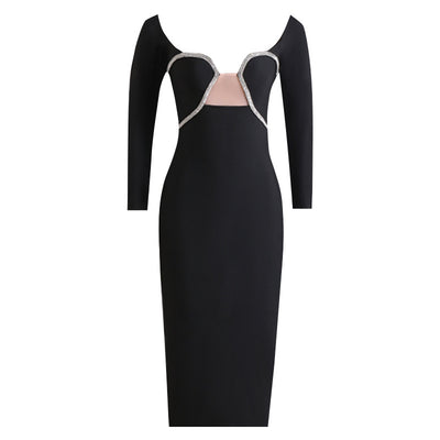 French Elegant Long Sleeve Dress Women