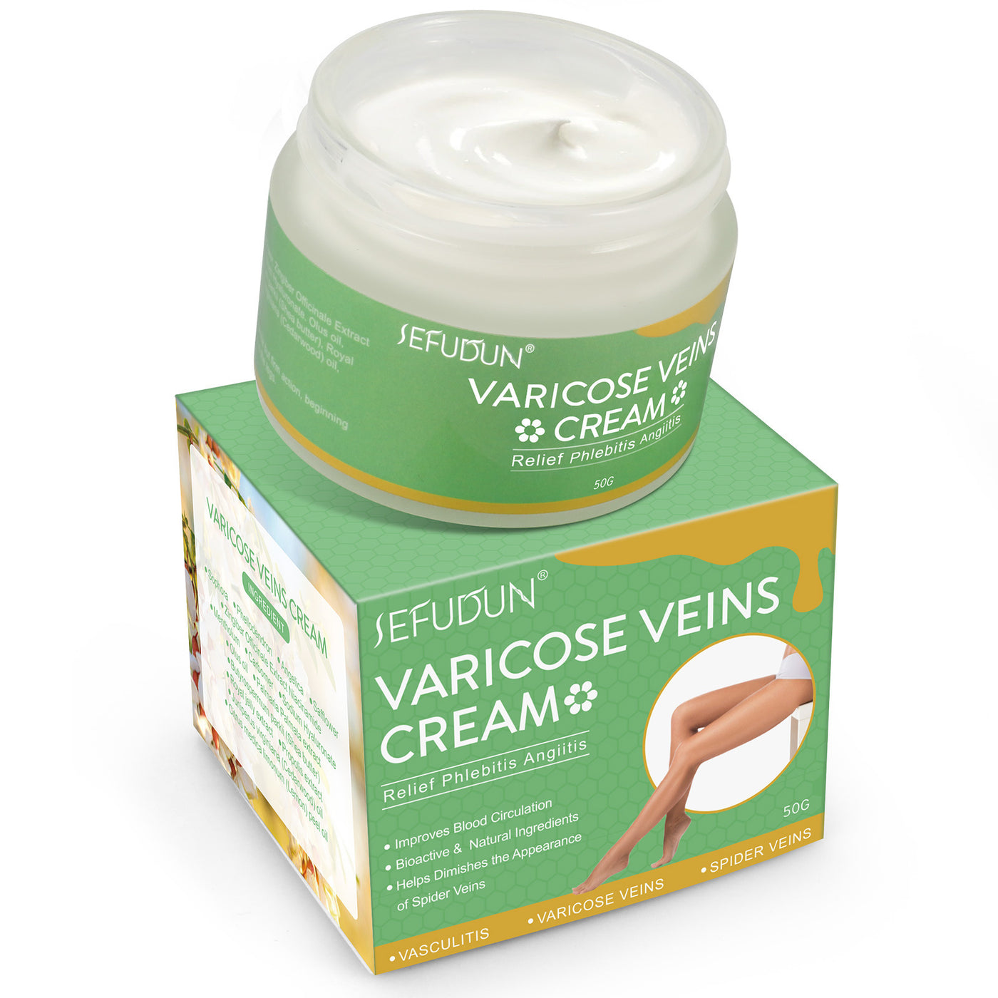 Vein Cream Red Blood Streaks Repair Earthworm Leg Bruises Bulge Relief Pain Safflower Skin care lotion Varicose Cream