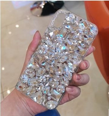 Compatible with Apple, Luxury Crystal Gem Rhinestone Cases For iphone 11 12 Pro X XS MAX XR Soft Edge Clear Phone Cover For iphone 5S 6S 7 8 PLUS Capa