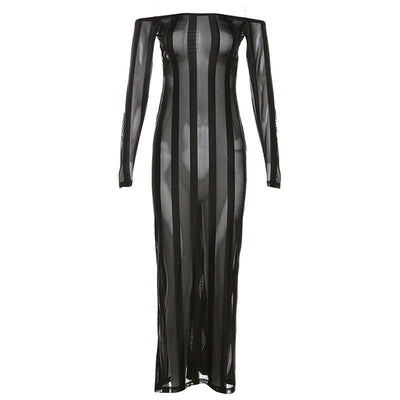 Striped Slim Dress For Women