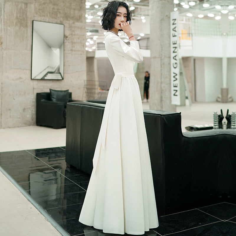 White Evening For Women Banquet Host Dress