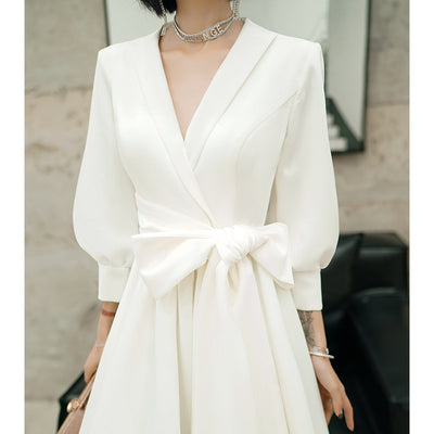 White Evening For Women Banquet Host Dress