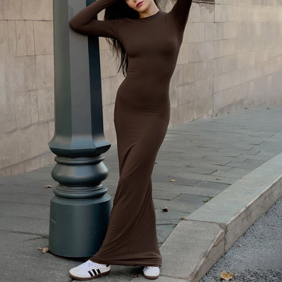 Hip Wrapped Slimming Commuting Long Dress For Women