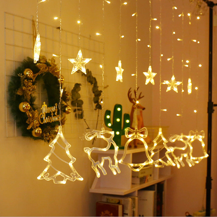 Christmas Curtain Shop Window Lights