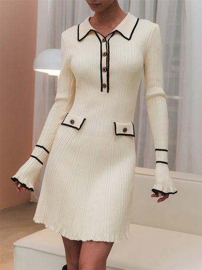 Slim-fit Graceful Long Sleeve Knitted Dress Women