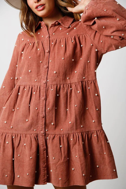 Elegant Shirt Dress Long Sleeve All-match Women