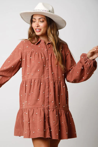 Elegant Shirt Dress Long Sleeve All-match Women