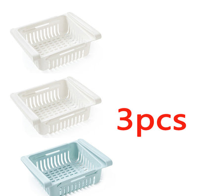 Refrigerator Storage Basket Stretchable Multifunction Kitchen Refrigerator Storage Box