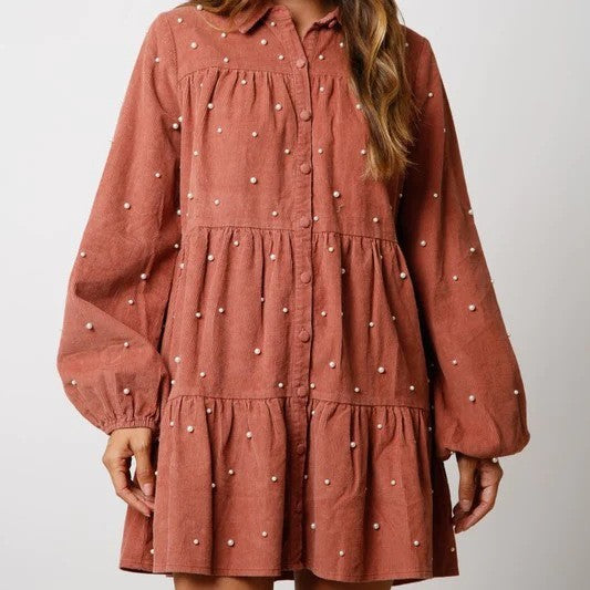 Elegant Shirt Dress Long Sleeve All-match Women