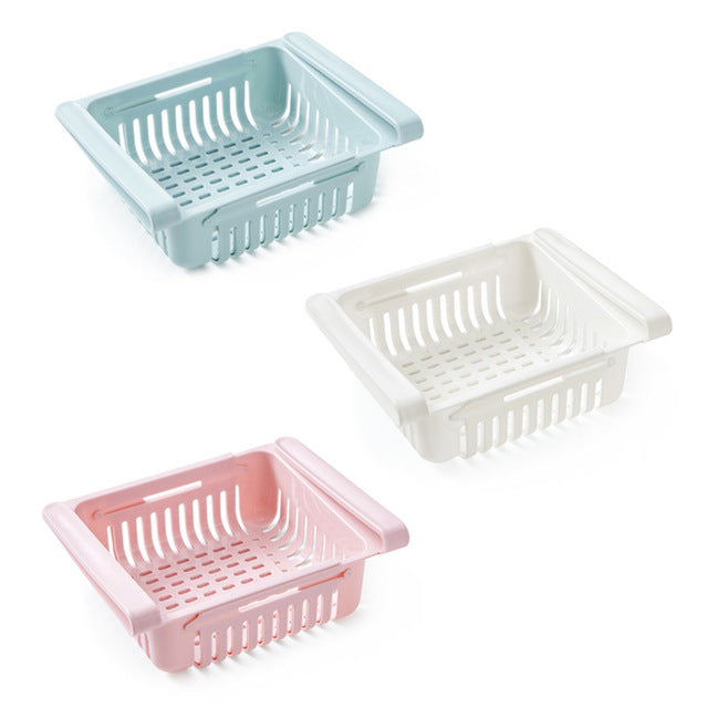 Refrigerator Storage Basket Stretchable Multifunction Kitchen Refrigerator Storage Box