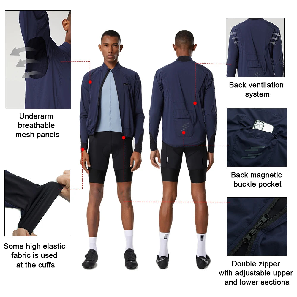 YKYWBIKE Cycling Windbreaker Jacket