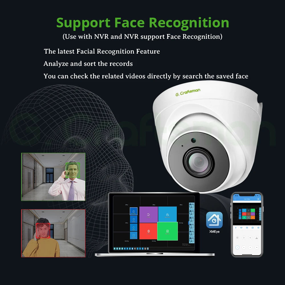 XMeye Y 4MP POE CCTV Camera with Audio