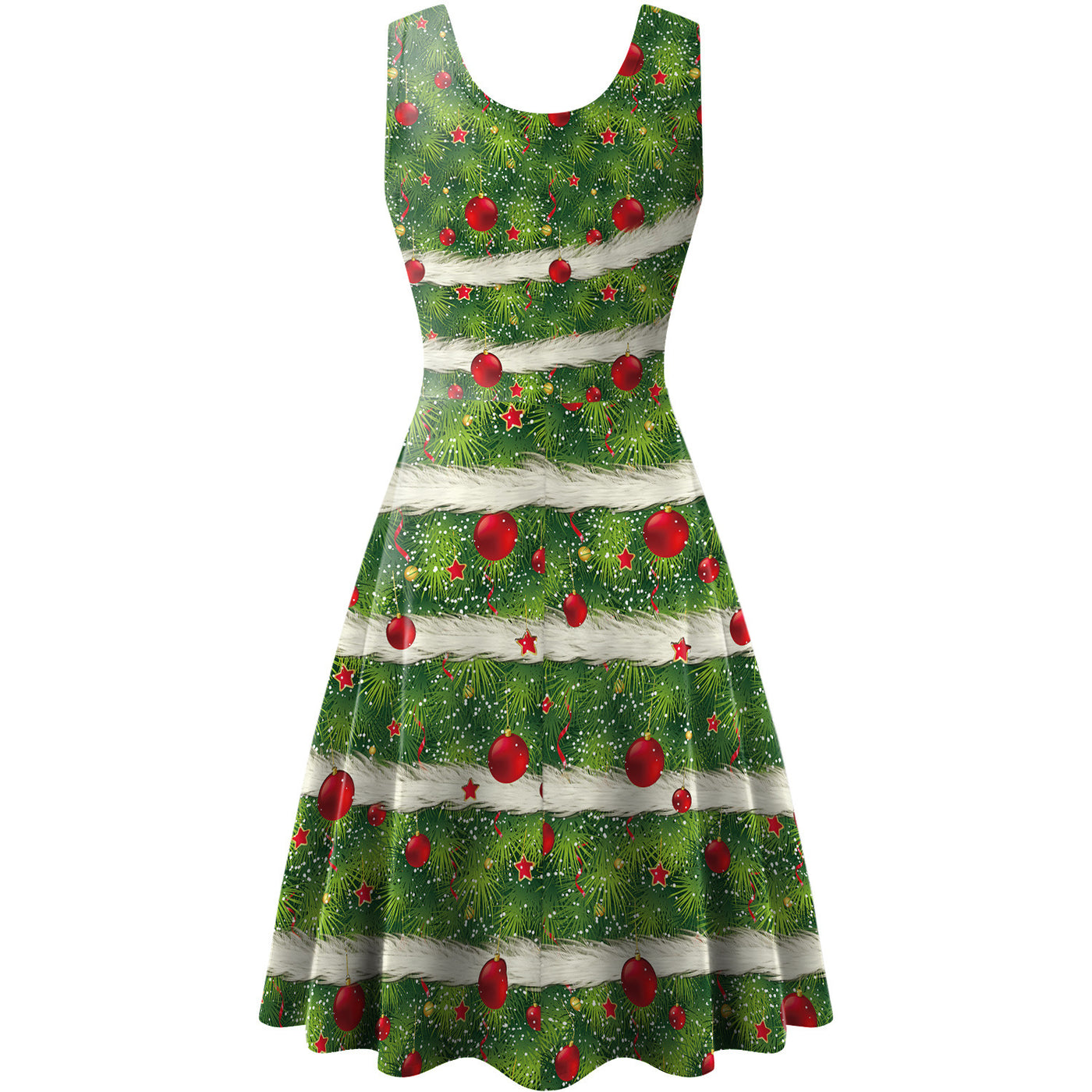 Women Sleeveless Vest Christmas Elk Digital Printed Dress