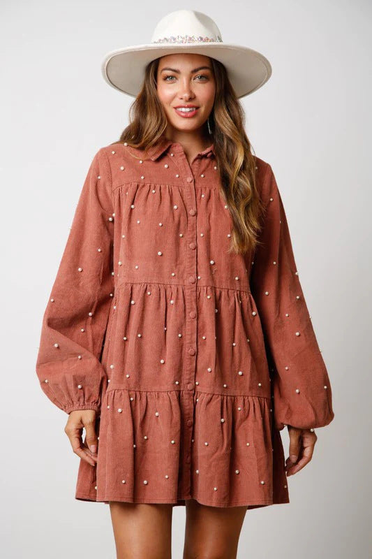 Elegant Shirt Dress Long Sleeve All-match Women