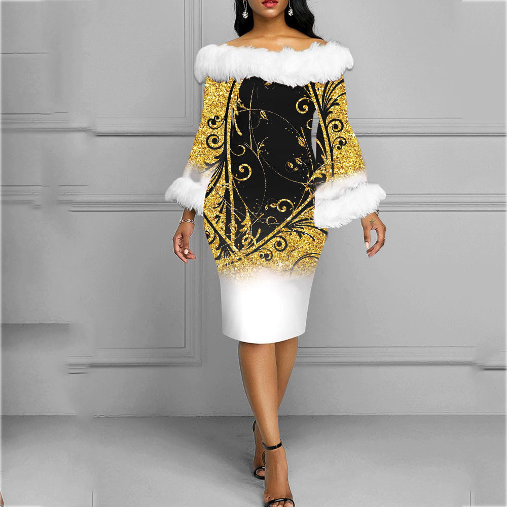 Christmas Fashion Long Sleeve Dress For Women