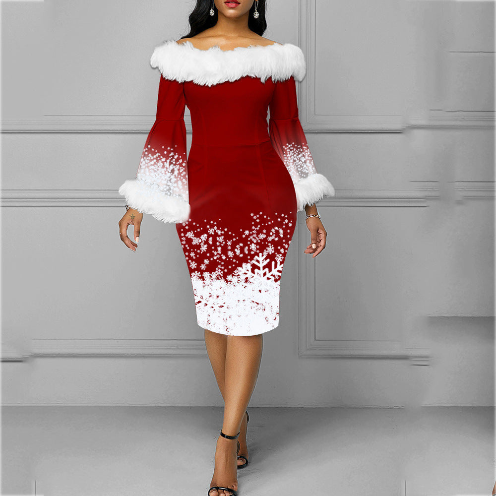 Christmas Fashion Long Sleeve Dress For Women