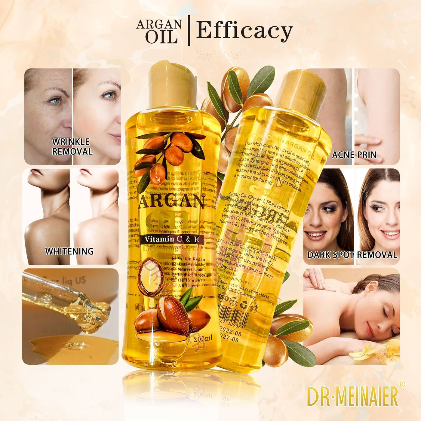 Argan Oil Facial Body Moisturizing Skin Care Soothing Oil