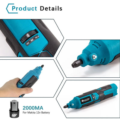 Electric Goddess 18000RPM 12V lithium electric vertical grinding small handheld electric grinding machine engraving tool. - Steffashion