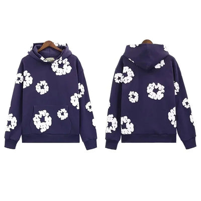 Trendy American Style Printed Hooded Sweatshirt Suit For Men Fashionable Versatile Sweatshirt Pants Set High Street Style - Steffashion