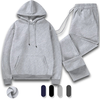 Tracksuit Men 2 Piece Set Big and Tall Long Sleeve Hooded Activewear Suits Gym Workout Training Stretchy Outfits - Steffashion