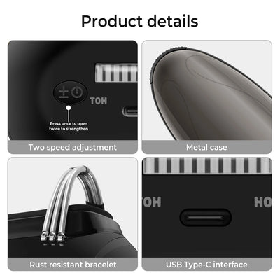 Barberology Massager Cordless Handheld Massager Barber Use Metal Electric Vibrator Usb Charge Head Massage 2 Nodes - Steffashion