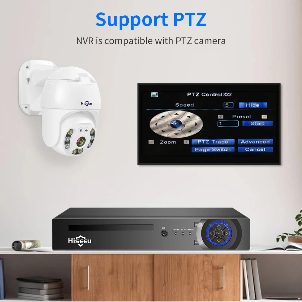 4K Hiseeu POE NVR Recorder with Two-Way Audio