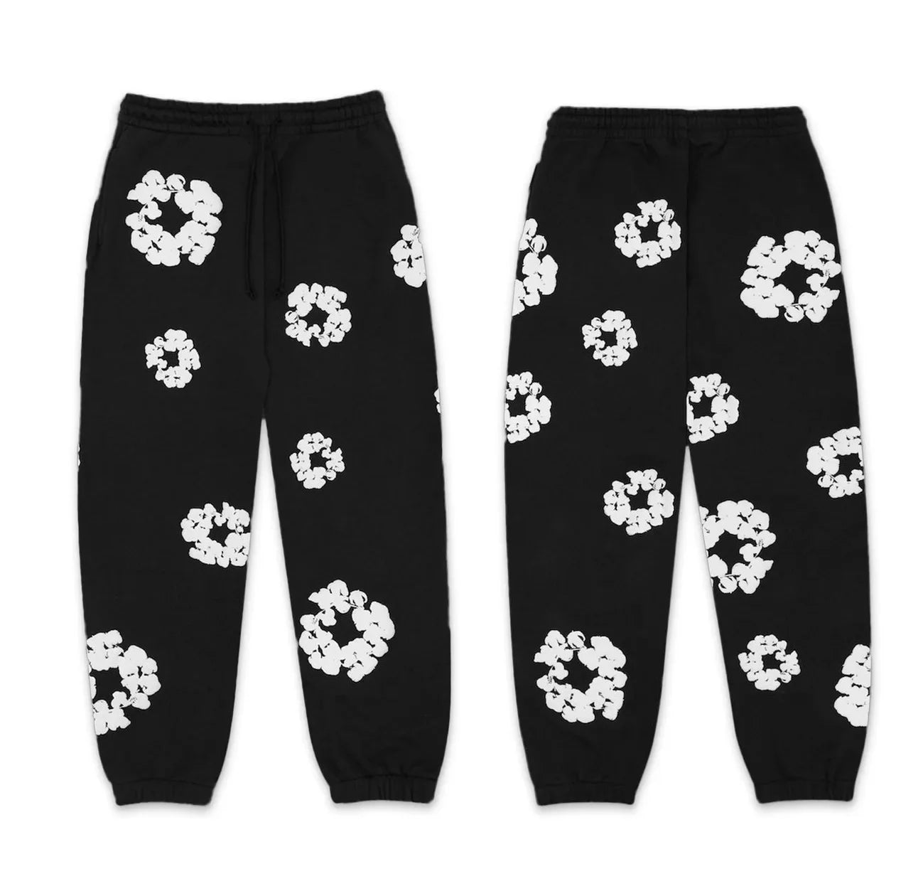 Trendy American Style Printed Hooded Sweatshirt Suit For Men Fashionable Versatile Sweatshirt Pants Set High Street Style - Steffashion