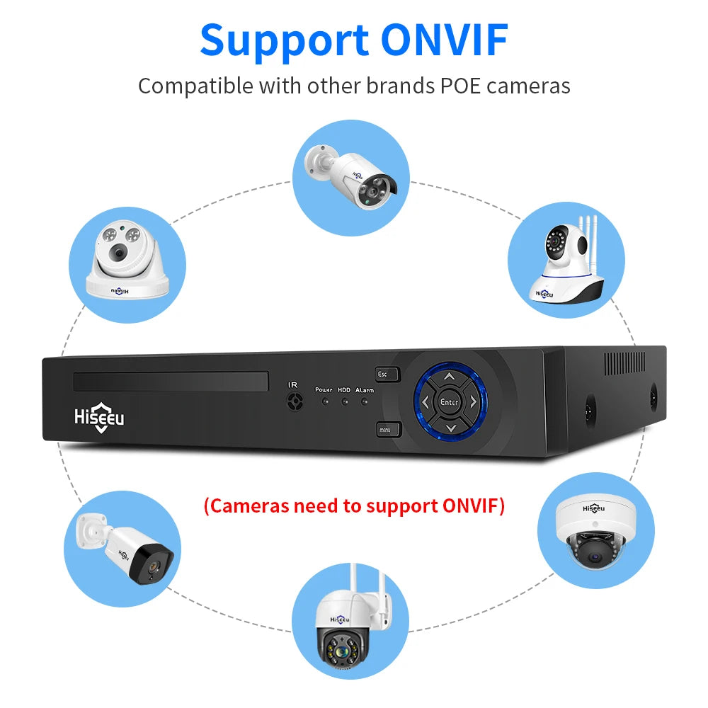 4K Hiseeu POE NVR Recorder with Two-Way Audio