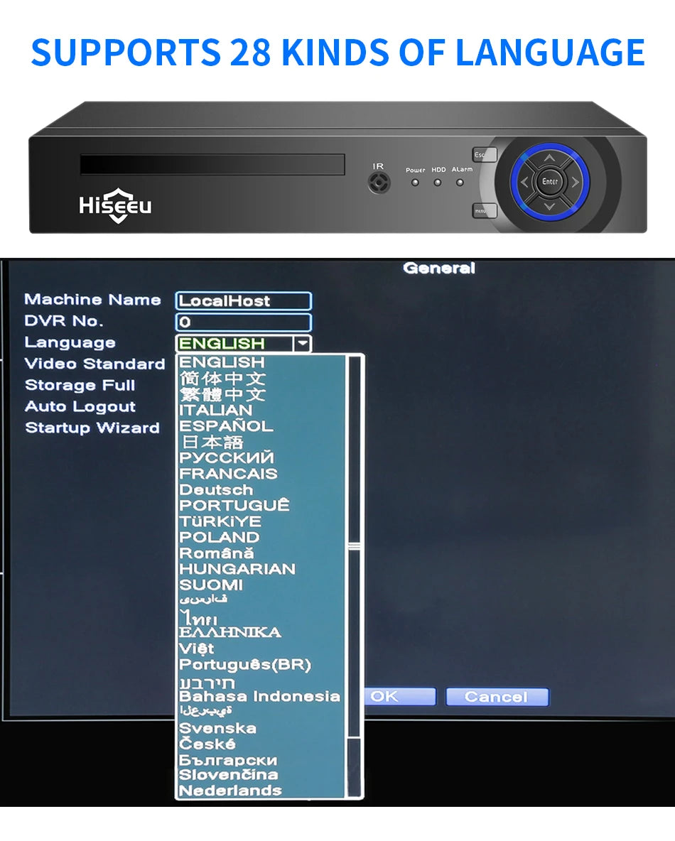 4K Hiseeu POE NVR Recorder with Two-Way Audio