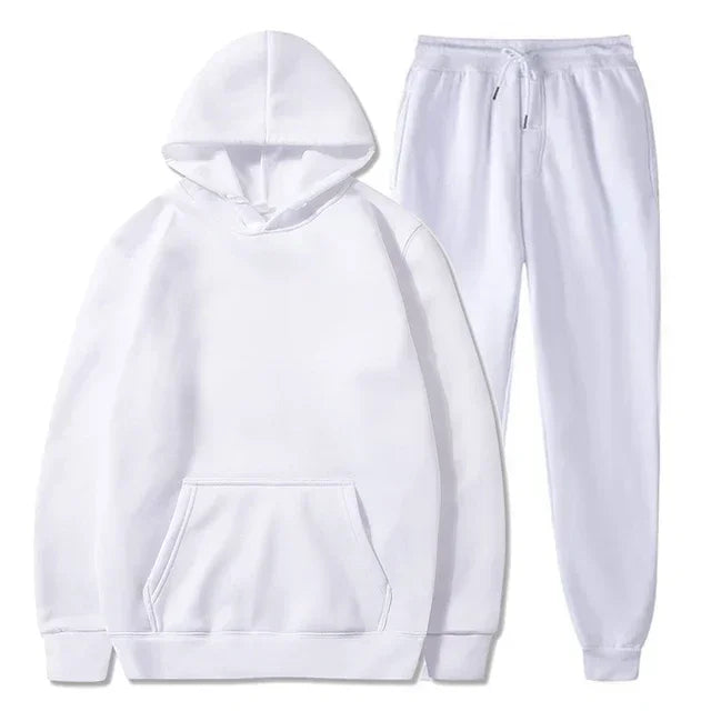 Basic Fleece Hoodies And Sweat Pants Set Men Jogger Set Wholesale Track Suit Sportswear Tracksuits Unisex Ensemble Jogging Homme - Steffashion