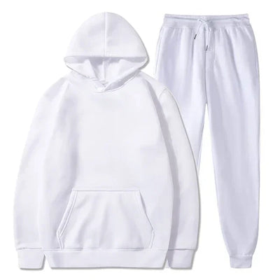 Basic Fleece Hoodies And Sweat Pants Set Men Jogger Set Wholesale Track Suit Sportswear Tracksuits Unisex Ensemble Jogging Homme - Steffashion