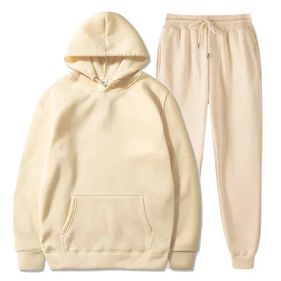 Basic Fleece Hoodies And Sweat Pants Set Men Jogger Set Wholesale Track Suit Sportswear Tracksuits Unisex Ensemble Jogging Homme - Steffashion