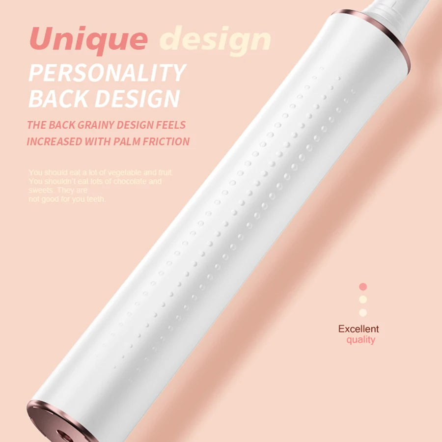 Electric Toothbrush for Adults USB Fast Charging IPX7 Waterproof 5 Speed Mode Intelligent Timing Reminder Smart - Steffashion