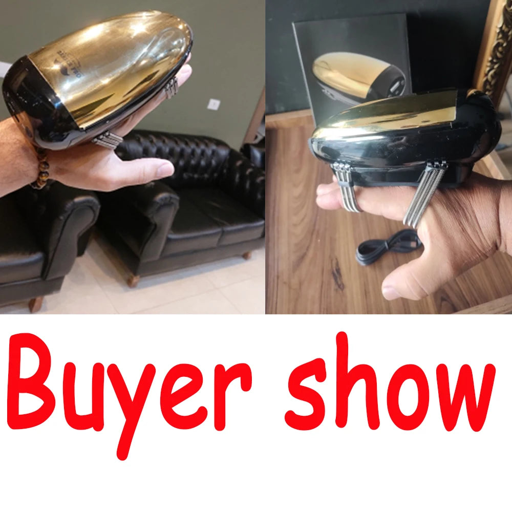 Barberology Massager Cordless Handheld Massager Barber Use Metal Electric Vibrator Usb Charge Head Massage 2 Nodes