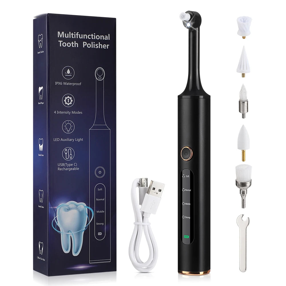 Electric Tooth Polisher 4 Modes Dental Tartar Remover Plaque Stains Cleaning Teeth Whitening Cleaner Tool Calculus Removal - Steffashion