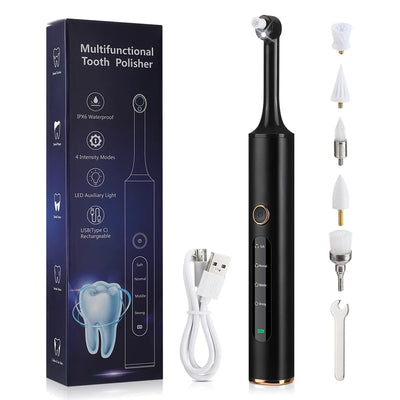 Electric Tooth Polisher 4 Modes Dental Tartar Remover Plaque Stains Cleaning Teeth Whitening Cleaner Tool Calculus Removal - Steffashion