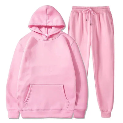 Basic Fleece Hoodies And Sweat Pants Set Men Jogger Set Wholesale Track Suit Sportswear Tracksuits Unisex Ensemble Jogging Homme - Steffashion