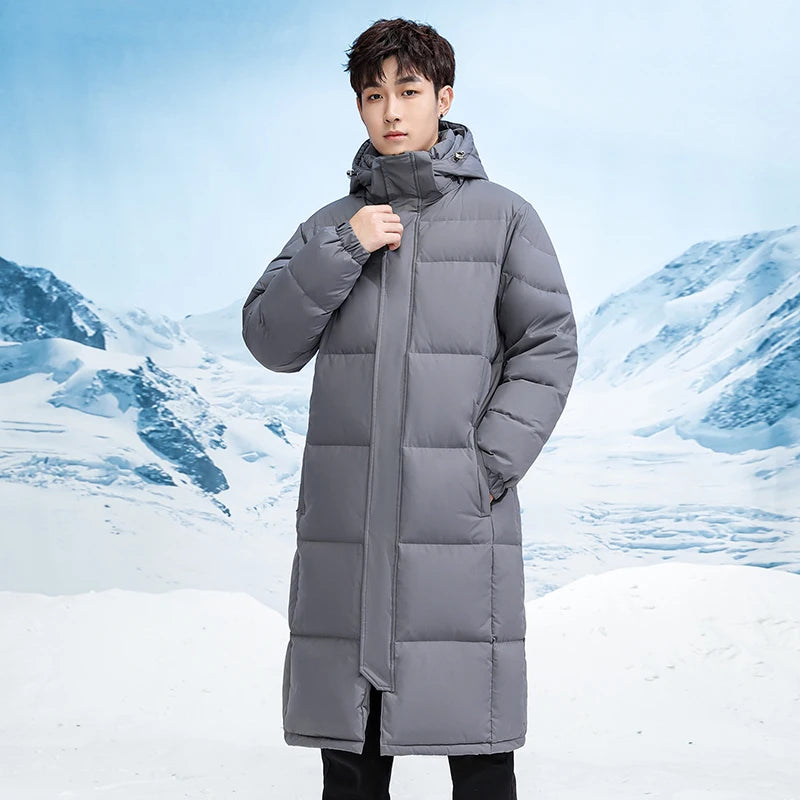 -30°C Down Jacket Men Long Jackets Winter Warm Lightweight White Duck Down Coats Men Streetwear Overcoats Women Clothing - Steffashion