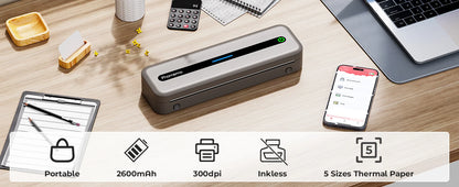 Mobile Printer for Business, Travel, Home, and Office UsePortable Bluetooth Printer