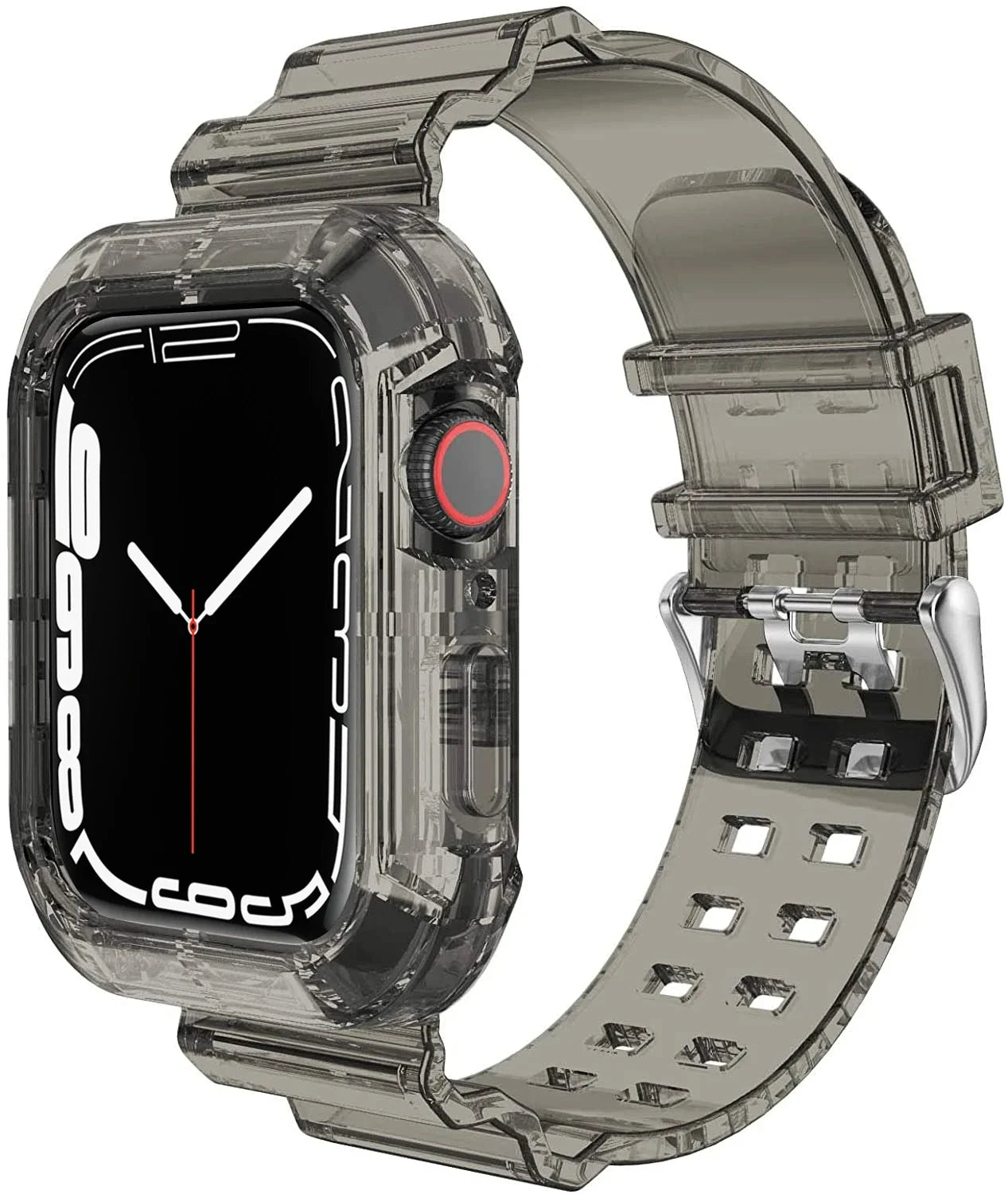 Clear Band + Case for Apple Watch Series 9 8 7 6 SE 5 49mm 45mm 44mm 42mm 41mm Transparent for iwatch 3 38mm 40mm Plastic Strap