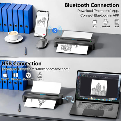 Mobile Printer for Business, Travel, Home, and Office UsePortable Bluetooth Printer