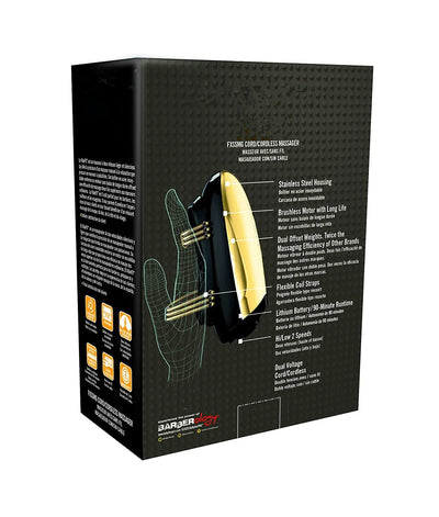 Barberology Massager Cordless Handheld Massager Barber Use Metal Electric Vibrator Usb Charge Head Massage 2 Nodes - Steffashion