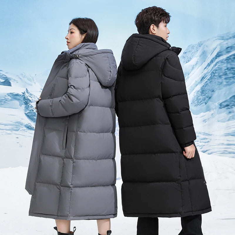 -30°C Down Jacket Men Long Jackets Winter Warm Lightweight White Duck Down Coats Men Streetwear Overcoats Women Clothing - Steffashion