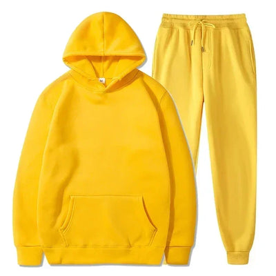 Basic Fleece Hoodies And Sweat Pants Set Men Jogger Set Wholesale Track Suit Sportswear Tracksuits Unisex Ensemble Jogging Homme - Steffashion