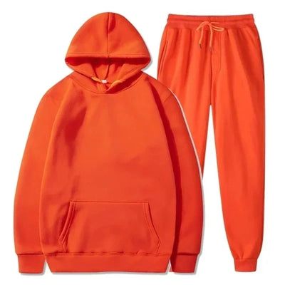 Basic Fleece Hoodies And Sweat Pants Set Men Jogger Set Wholesale Track Suit Sportswear Tracksuits Unisex Ensemble Jogging Homme - Steffashion