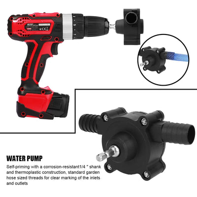 Electric Drill Pump Diesel Oil Fluid Water Pump Home Garden Outdoor Tool Portable Mini Hand Self-priming Liquid Transfer Pumps - Steffashion