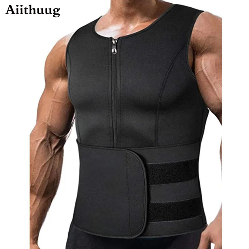 Aiithuug Men Sweat Sauna Vest for Waist Trainer